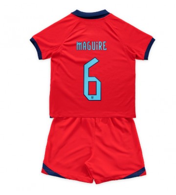 England Harry Maguire #6 Bortedraktsett Barn VM 2022 Kortermet (+ Korte bukser)